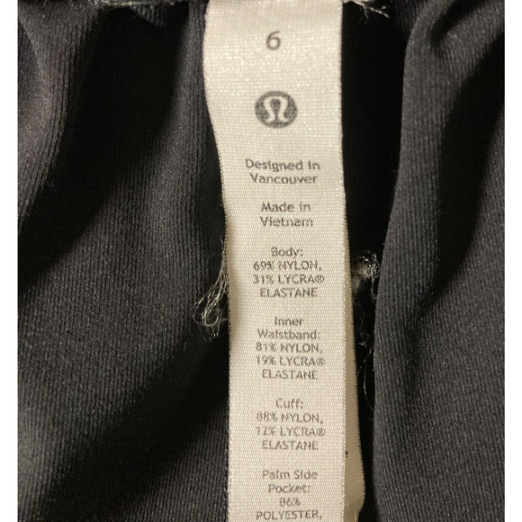 Lululemon Stretch High Rise Jogger Pants Black Drawstring Size 6 Full Length - Picture 3 of 3